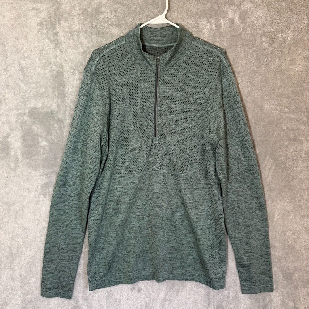 Lululemon Metal Vent Tech 1/2 Zip 2.0 Green Tidewater Teal Mens Medium Running